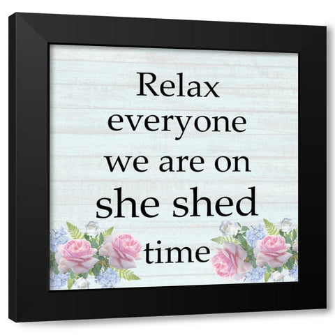 She Shed Time Black Modern Wood Framed Art Print by Phillip, Jamie