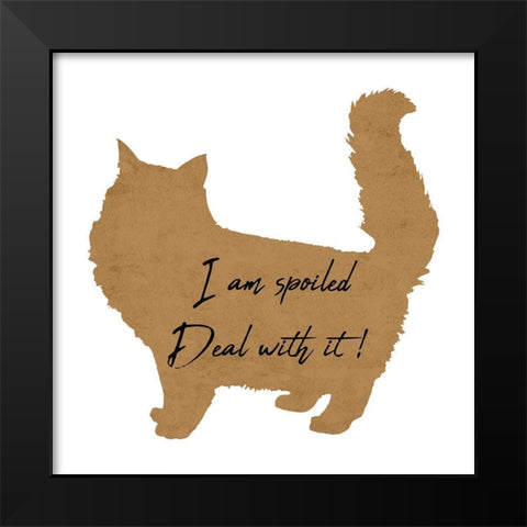 Spoiled Cat Black Modern Wood Framed Art Print by Phillip, Jamie