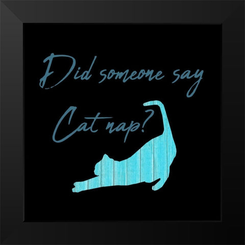 Cat Nap Black Modern Wood Framed Art Print by Phillip, Jamie