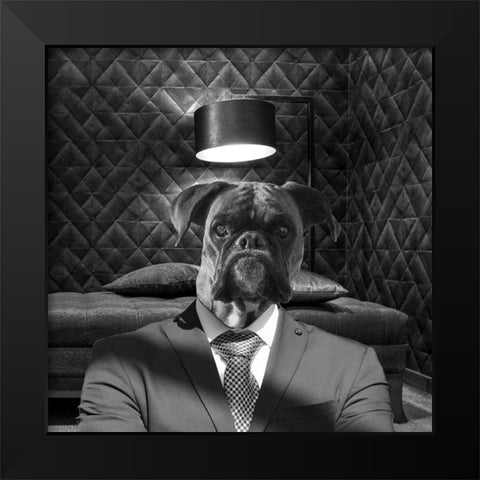 Ruff Top 2 Black Modern Wood Framed Art Print by Phillip, Jamie