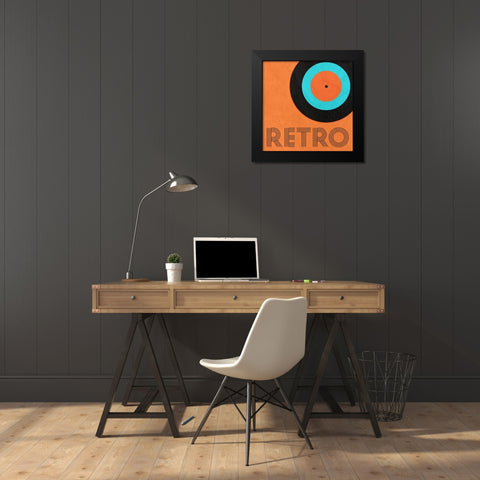 Retro Black Modern Wood Framed Art Print by Phillip, Jamie