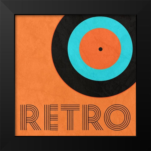 Retro Black Modern Wood Framed Art Print by Phillip, Jamie