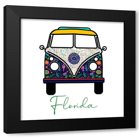 Florida Black Modern Wood Framed Art Print by Phillip, Jamie