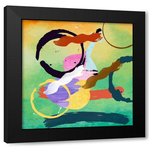 Music World Black Modern Wood Framed Art Print with Double Matting by Phillip, Jamie