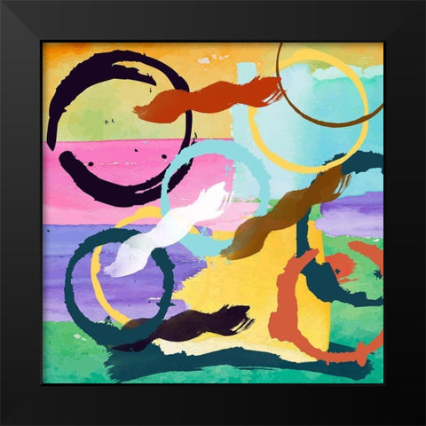 Bubble Gum Drop Black Modern Wood Framed Art Print by Phillip, Jamie