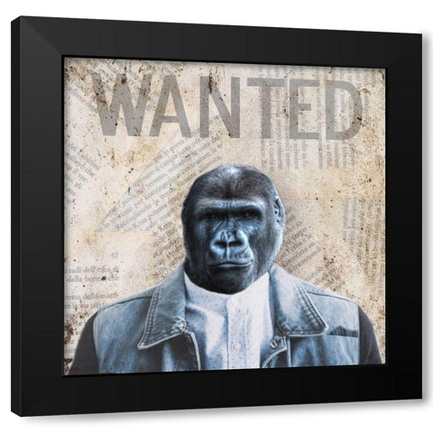 Wanted Black Modern Wood Framed Art Print by Phillip, Jamie
