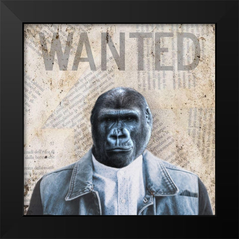 Wanted Black Modern Wood Framed Art Print by Phillip, Jamie