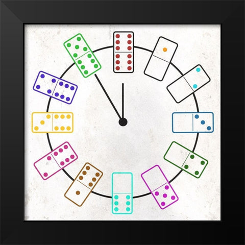 Dominos Black Modern Wood Framed Art Print by Phillip, Jamie