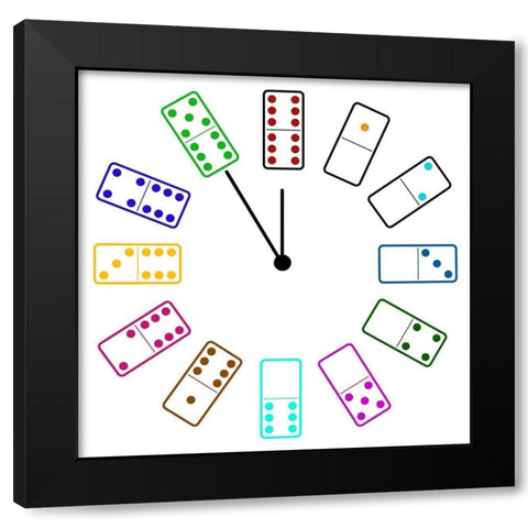 Dominos 2 Black Modern Wood Framed Art Print by Phillip, Jamie