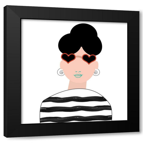 Girly 2 Black Modern Wood Framed Art Print by Phillip, Jamie