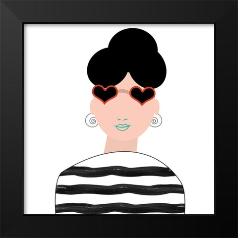 Girly 2 Black Modern Wood Framed Art Print by Phillip, Jamie
