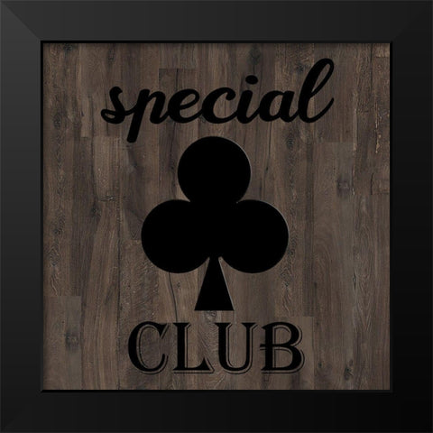 Playing Card Club Black Modern Wood Framed Art Print by Phillip, Jamie