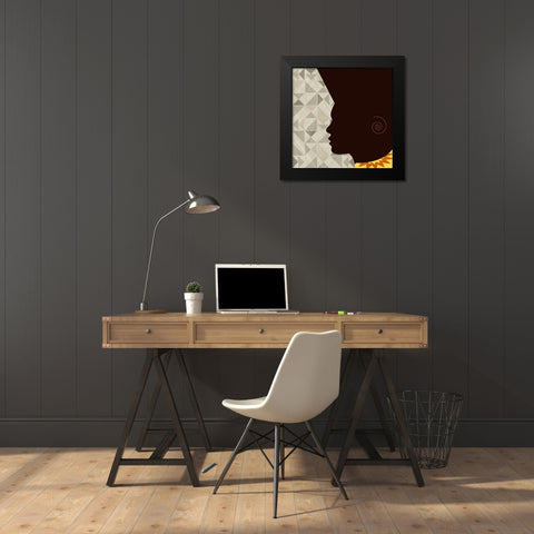 African Man Black Modern Wood Framed Art Print by Phillip, Jamie