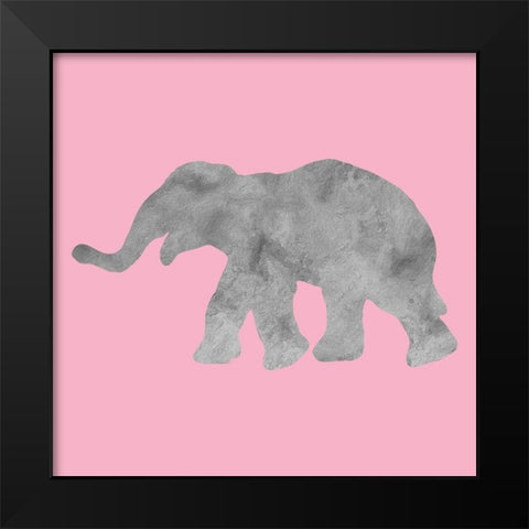 Baby Elephant Black Modern Wood Framed Art Print by Phillip, Jamie