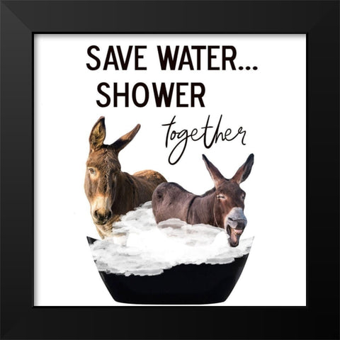 Shower Together Black Modern Wood Framed Art Print by Phillip, Jamie