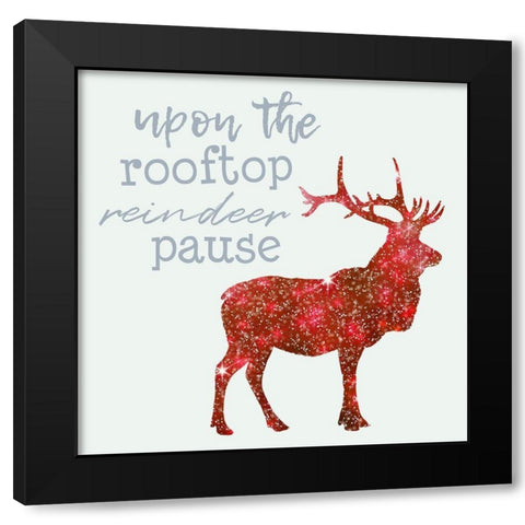 Reindeer Black Modern Wood Framed Art Print by Phillip, Jamie
