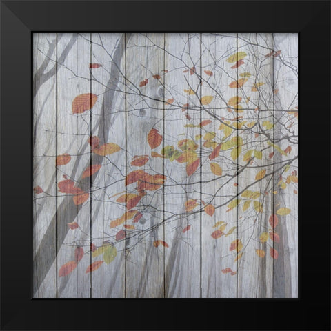 Fall Leaves Black Modern Wood Framed Art Print by Phillip, Jamie
