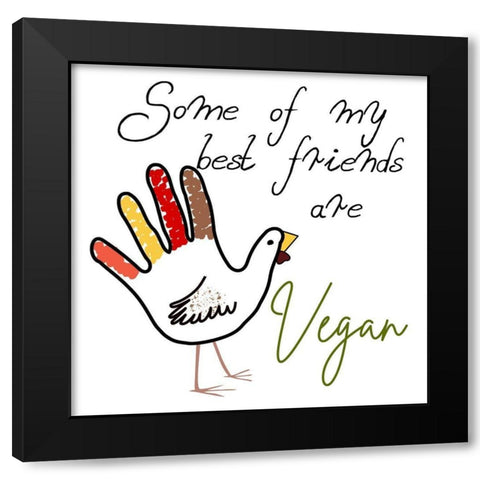 Hand Turkey Black Modern Wood Framed Art Print by Phillip, Jamie