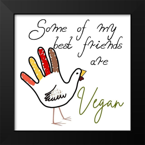 Hand Turkey Black Modern Wood Framed Art Print by Phillip, Jamie