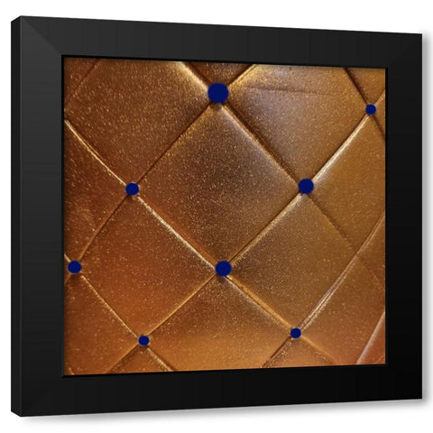Gold And Blue Pearls Black Modern Wood Framed Art Print with Double Matting by Phillip, Jamie