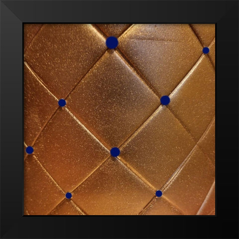 Gold And Blue Pearls Black Modern Wood Framed Art Print by Phillip, Jamie