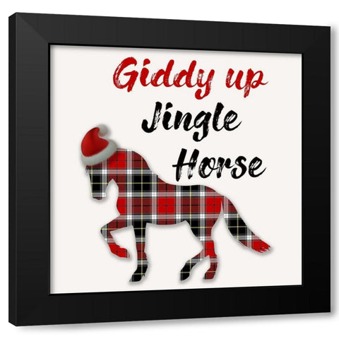 Christmas Horse Black Modern Wood Framed Art Print by Phillip, Jamie