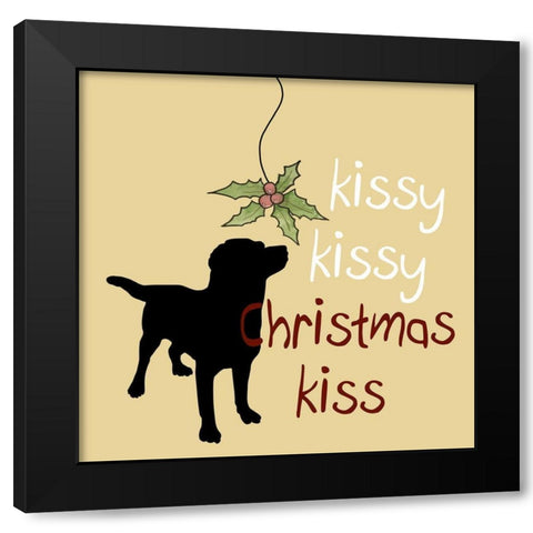 Christmas Dog Black Modern Wood Framed Art Print with Double Matting by Phillip, Jamie