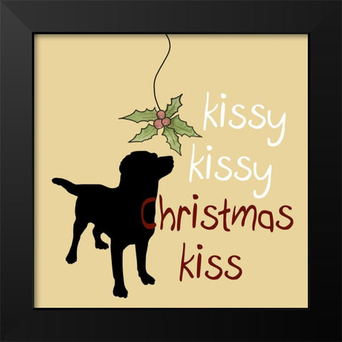 Christmas Dog Black Modern Wood Framed Art Print by Phillip, Jamie