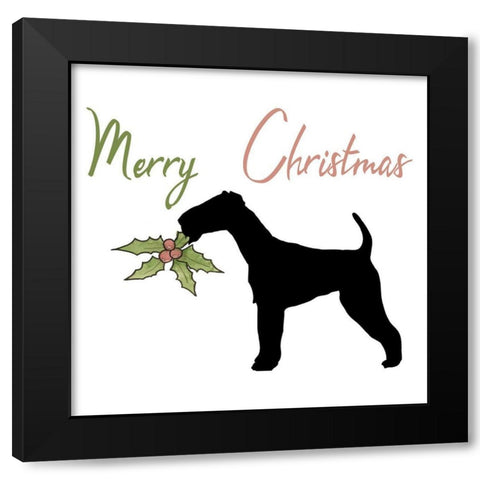 Christmas Dog 2 Black Modern Wood Framed Art Print by Phillip, Jamie