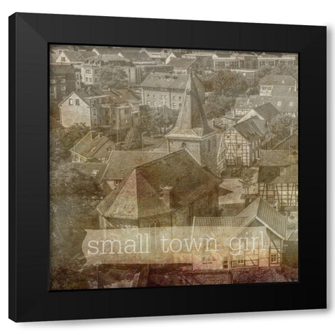 Small Town Girl Black Modern Wood Framed Art Print with Double Matting by Phillip, Jamie