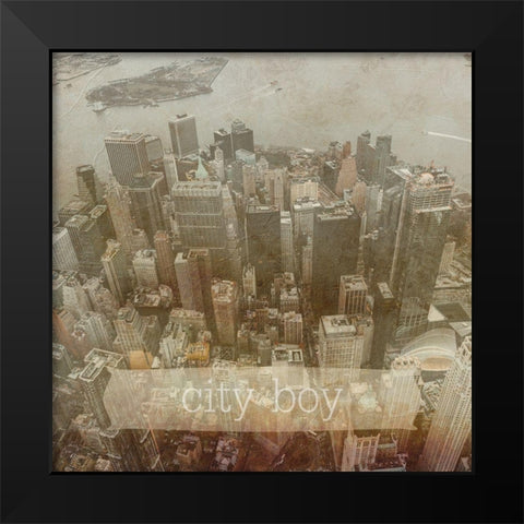 City Boy Black Modern Wood Framed Art Print by Phillip, Jamie