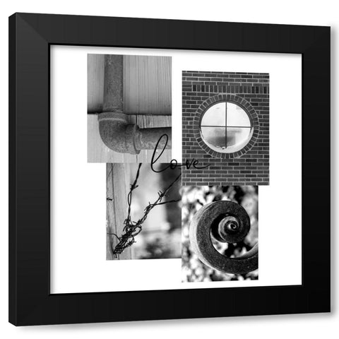 Love Letters Black Modern Wood Framed Art Print with Double Matting by Phillip, Jamie