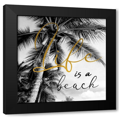 Beach Black Modern Wood Framed Art Print with Double Matting by Phillip, Jamie