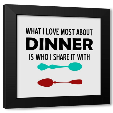 Dinner Black Modern Wood Framed Art Print by Phillip, Jamie