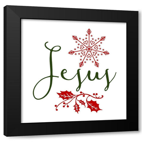 Jesus Black Modern Wood Framed Art Print with Double Matting by Phillip, Jamie