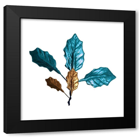 Golden Blue Black Modern Wood Framed Art Print with Double Matting by Phillip, Jamie