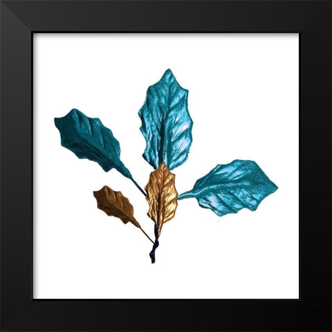 Golden Blue Black Modern Wood Framed Art Print by Phillip, Jamie