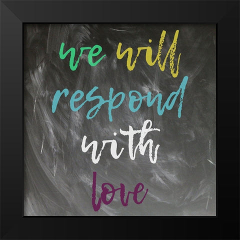 Love Black Modern Wood Framed Art Print by Phillip, Jamie