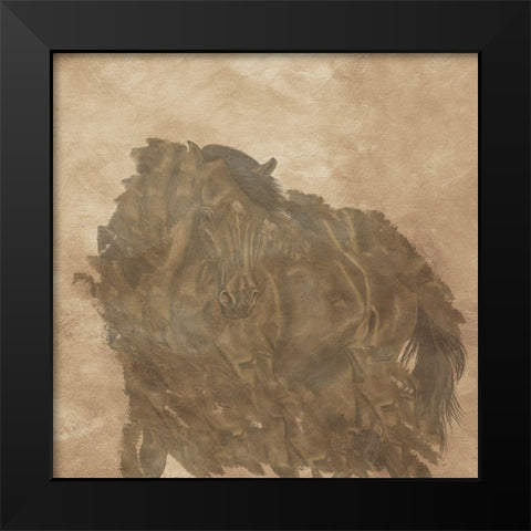 Horse Play Black Modern Wood Framed Art Print by Phillip, Jamie