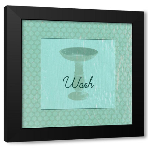 Bath Sink Black Modern Wood Framed Art Print by Phillip, Jamie