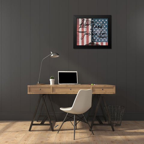 American Justice Black Modern Wood Framed Art Print by Phillip, Jamie