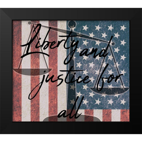 American Justice Black Modern Wood Framed Art Print by Phillip, Jamie