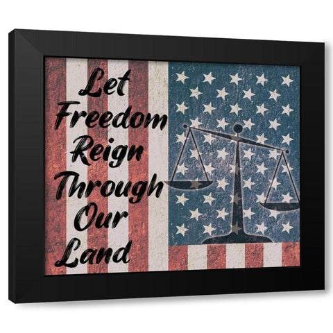 Freedom Land Black Modern Wood Framed Art Print by Phillip, Jamie