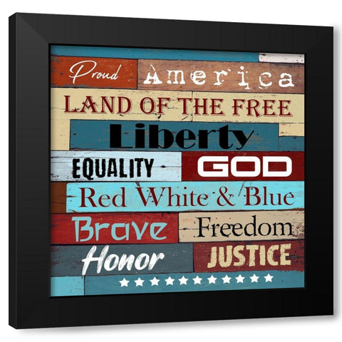 American Pride Black Modern Wood Framed Art Print by Phillip, Jamie