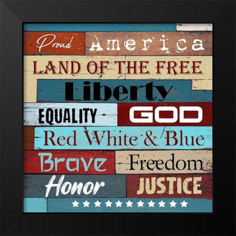 American Pride Black Modern Wood Framed Art Print by Phillip, Jamie