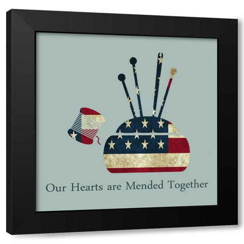 American Hearts Black Modern Wood Framed Art Print by Phillip, Jamie