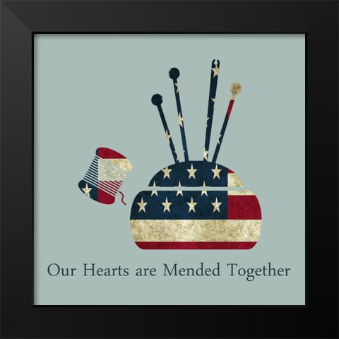 American Hearts Black Modern Wood Framed Art Print by Phillip, Jamie