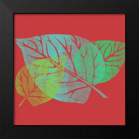 Leaves Black Modern Wood Framed Art Print by Phillip, Jamie