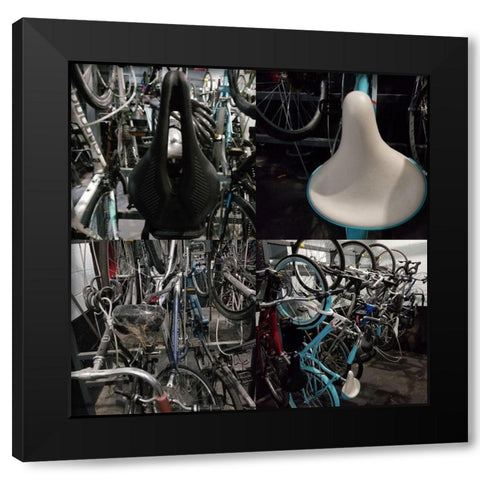 Bicycle 2 Black Modern Wood Framed Art Print with Double Matting by Phillip, Jamie