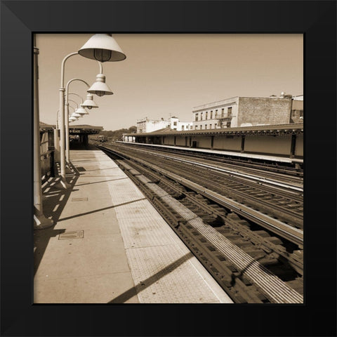 Bronx Trains 2 Black Modern Wood Framed Art Print by Phillip, Jamie